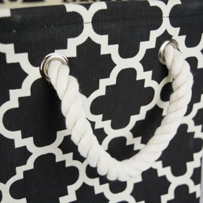 Image showing  Lattice Rectangle Polyester Bin, Black Rectangle Medium 16x10x12