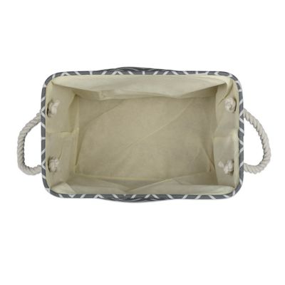 Image showing  Stained Glass Stone Rectangle Polyester Storage Bin, Gray Large 17.5x12x15