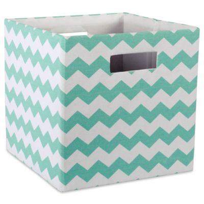 Zingz & Thingz Chevron Square Polyester Cube Storage Bin, 13 in. x 13 in. x 13 in.