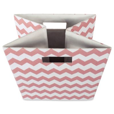 Image showing  Chevron Square Polyester Cube Storage Bin, 13 in. x 13 in. x 13 in.