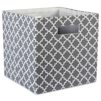 DII Lattice Square Polyester Cube Storage Bin, 13 in. x 13 in. x 13 in.