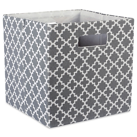 Zingz & Thingz Lattice Square Polyester Cube Storage Bin, 13 in. x 13 in. x 13 in.