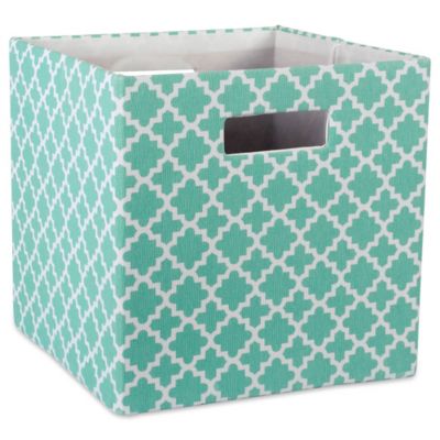 Zingz & Thingz Lattice Square Polyester Cube Storage Bin, 13 in. x 13 in. x 13 in.