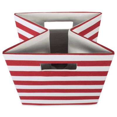 Image showing  Striped Square Polyester Cube Storage Bin, 13 in. x 13 in. x 13 in.