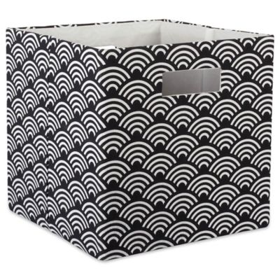 DII Waves Square Polyester Cube Storage Bin, 13 in. x 13 in. x 13 in.