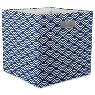 DII Waves Square Polyester Cube Storage Bin, 13 in. x 13 in. x 13 in.