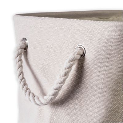 Image showing  Variegated Rectangle Polyester Storage Bin, Cream Large 17.5x12x15