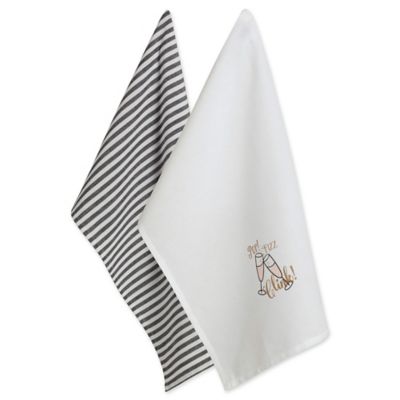 Zingz & Thingz Assorted Pop Fizz Clink Printed Dish Towel Set, 2 pc.