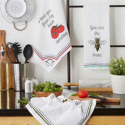 Image showing  Assorted Love You Print Dish Towel Set, 3 pc.