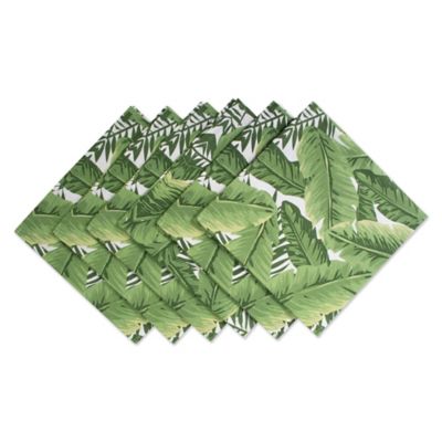 Zingz & Thingz Banana Leaf Print Cloth Napkin Set, 20 in. x 20 in., 6 pc.