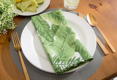 Image showing  Banana Leaf Print Cloth Napkin Set, 20 in. x 20 in., 6 pc.