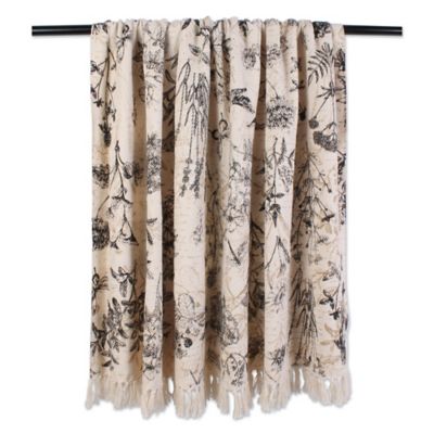 Image showing  Cotton Botanical Printed Throw Blanket