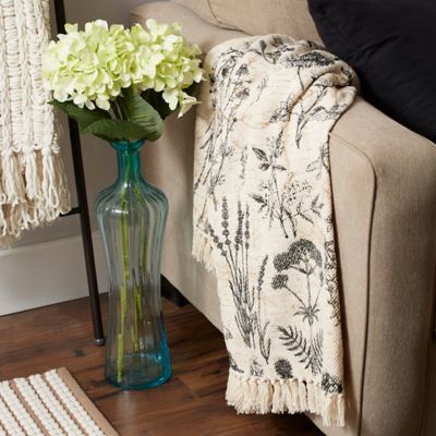 Image showing 5 th DII Cotton Botanical Printed Throw Blanket