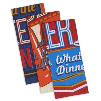 Zingz & Thingz Assorted Retro Beer Print Dish Towel Set, 18 in. x 28 in., 3 pc.