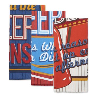 Image showing  Assorted Retro Beer Print Dish Towel Set, 18 in. x 28 in., 3 pc.
