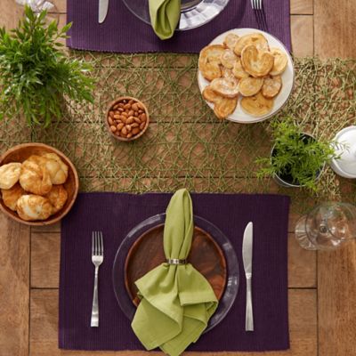 Image showing  Ribbed Cotton Place Mats, 13 in. x 19 in., Eggplant, 6-Pack
