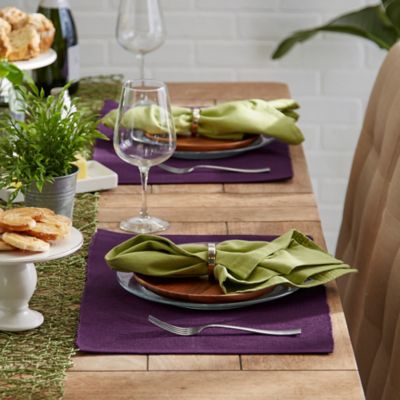 Image showing  Ribbed Cotton Place Mats, 13 in. x 19 in., Eggplant, 6-Pack