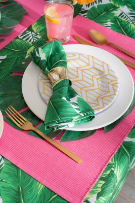 Image showing  Flamingo Ribbed Cotton Place Mat, 13 in. x 19 in.