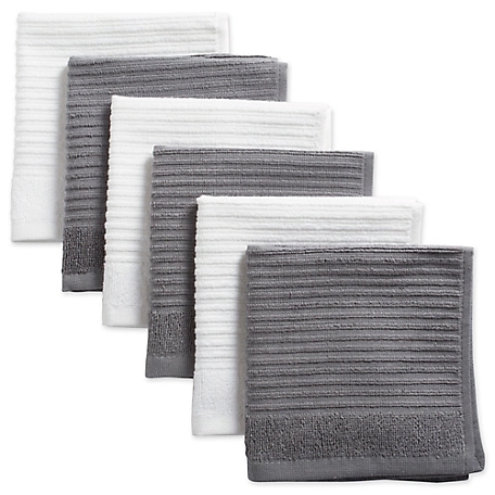 Zingz & Thingz Assorted Ribbed Terry Dish Cloth Set, 12 in. x 12 in., 6 pc.