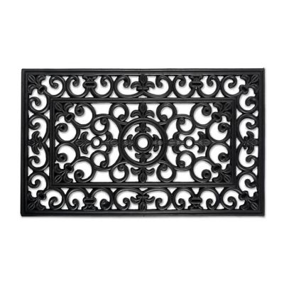 Zingz & Thingz Rubber Scroll Doormat, Anti-Slip Backing, Anti-Mold