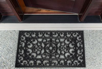 Image showing  Scroll Anti-Mold Rubber Door Mat with Anti-Slip Backing