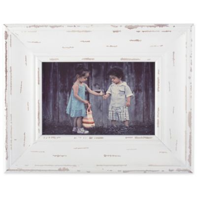 Zingz & Thingz Distressed Farmhouse Picture Frame, 5 in. x 7 in., Distressed White