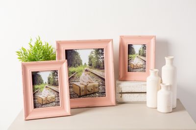 Image showing  Distressed Farmhouse Picture Frame, 8 in. x 10 in., Distressed Blush