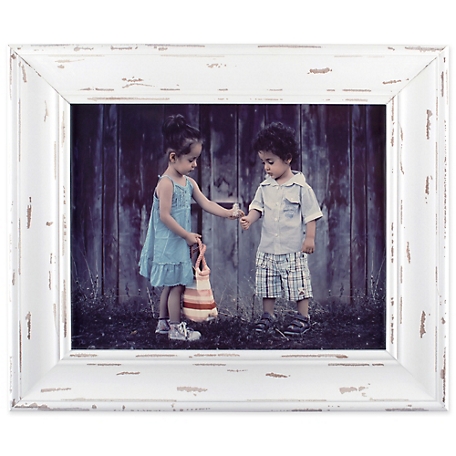 Zingz & Thingz Distressed Farmhouse Picture Frame, 8 in. x 10 in., Distressed White