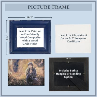 Image showing  Distressed Farmhouse Picture Frame, 5 in. x 7 in., Distressed Navy