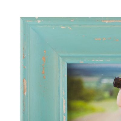Image showing  Distressed Farmhouse Picture Frame, 4 in. x 6 in., Distressed Blue