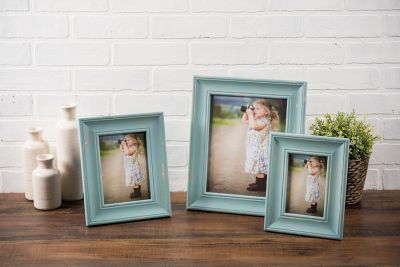 Image showing  Distressed Farmhouse Picture Frame, 4 in. x 6 in., Distressed Blue