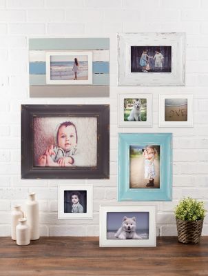 Image showing 7 th DII Distressed Farmhouse Picture Frame, 4 in. x 6 in., Distressed Blue
