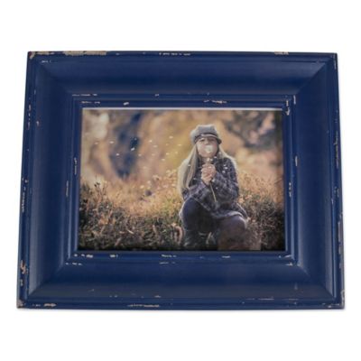 Zingz & Thingz Distressed Farmhouse Picture Frame, 4 in. x 6 in., Distressed Navy