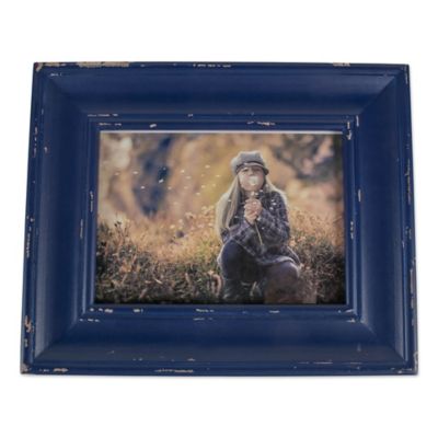 DII Distressed Farmhouse Picture Frame, 4 in. x 6 in., Distressed Navy