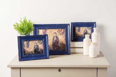 Image showing  Distressed Farmhouse Picture Frame, 4 in. x 6 in., Distressed Navy