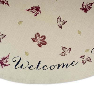 Image showing  Rustic Leaves Print Round Tablecloth, 70 in. Diameter, For Round Tables that Seat 4-6 People