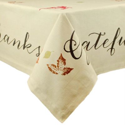 DII Rustic Leaves Print Tablecloth, 60 in. x 104 in., For Tables that Seat 8-10 People