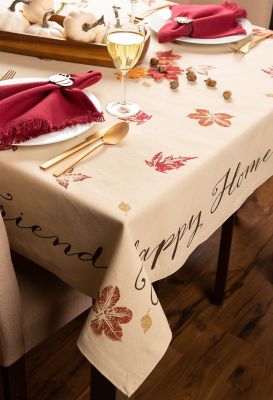 Image showing  Rustic Leaves Print Square Tablecloth, 52 in. x 52 in., For Tables that Seat 4 People