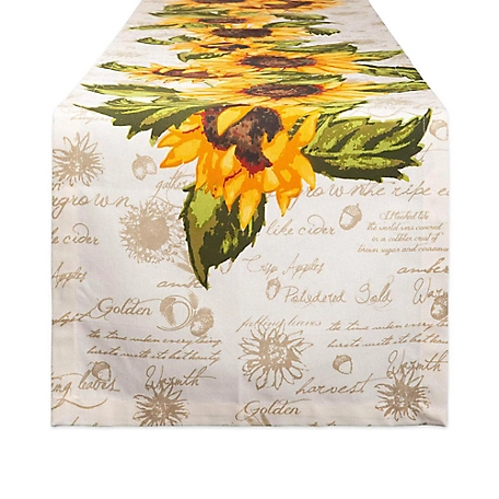 Zingz & Thingz Rustic Sunflowers Printed Table Runner
