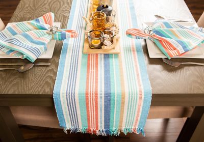 Image showing 5 th DII Seashore Stripe Fringed Table Runner