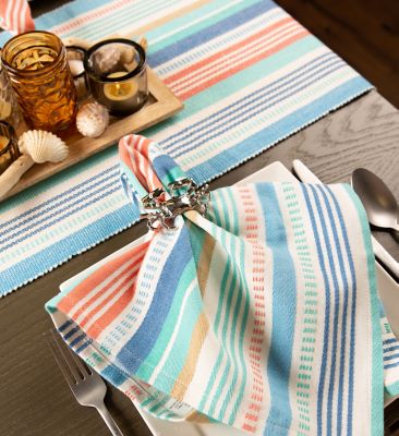 Image showing 6 th DII Seashore Stripe Fringed Table Runner