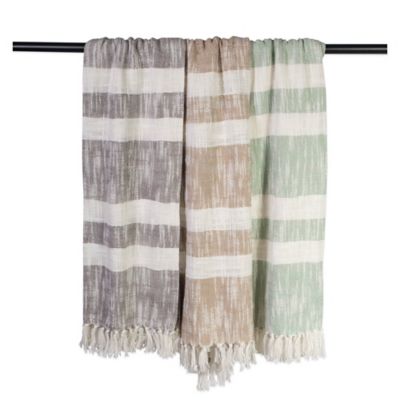 Image showing  Cotton Slub Striped Throw Blanket, 50 in. x 60 in.