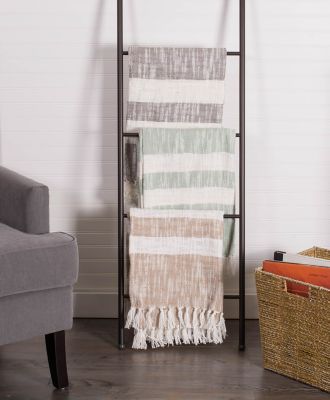 Image showing  Cotton Slub Striped Throw Blanket, 50 in. x 60 in.