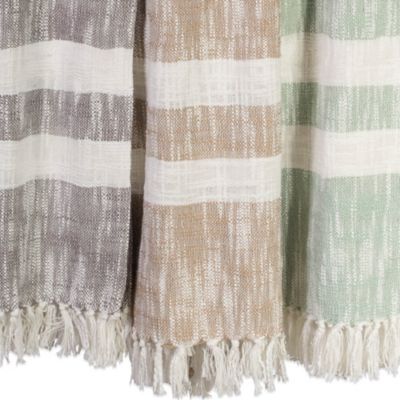 Image showing  Cotton Slub Striped Throw Blanket, 50 in. x 60 in.