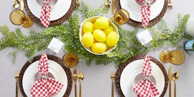 Image showing 7 th DII Tango Red Gingham Checkered Napkin, Set of 6