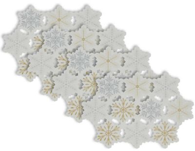 DII Embroidered Jute Snowflake Place Mats, 4-Pack
