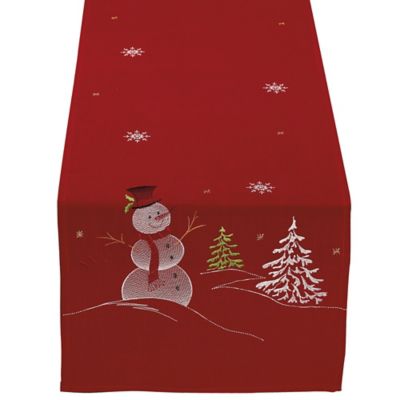 DII Embroidered Snowman Table Runner
