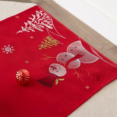 Image showing  Embroidered Snowman Table Runner