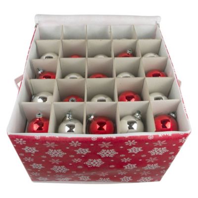 Image showing  Snowflake Print Ornament Storage Bin
