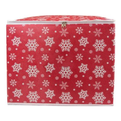 Image showing 5 th DII Snowflake Print Ornament Storage Bin